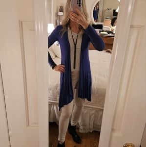 Blue swing sweater / wrap long swing lightweight sweater